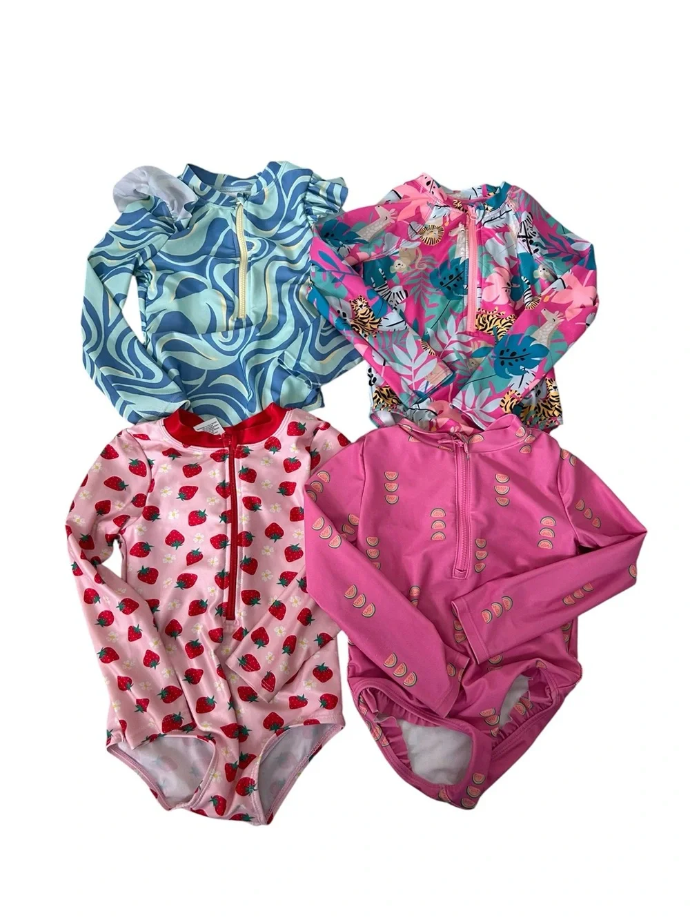 Toddler Girl Size 3T-4T Swimwear Bundle Box Hats Swim Rashguard Coverups